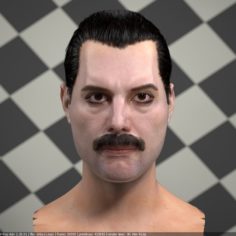 3d model Freddie Mercury singer head 3D Model