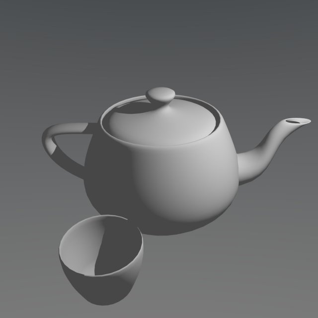 Teapot and teacup 3D Model