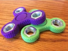 Knurled Tri-Spinner Fidget Widget / Triple Bearing Spinner 3D Print Model