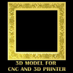 Frame with grape – High quality 3D models for CNC model 3D Model