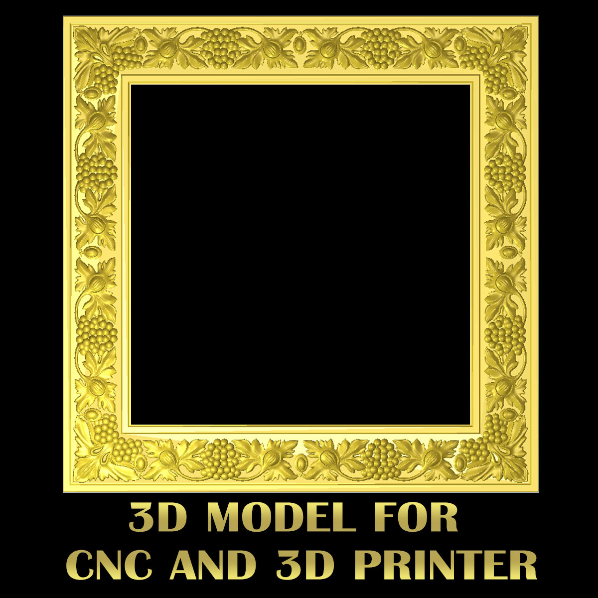 Frame with grape – High quality 3D models for CNC model 3D Model