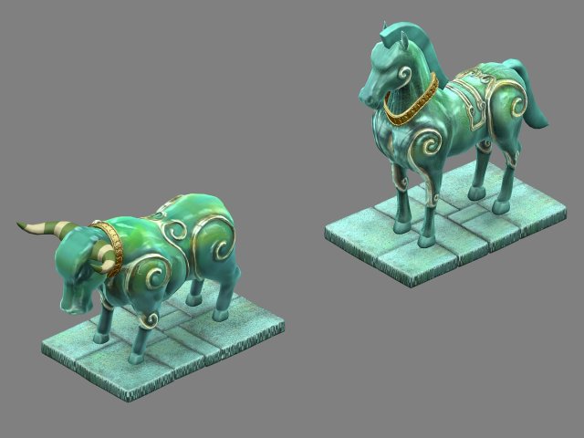 Cartoon World – Stone and Stone Horse 15 3D Model