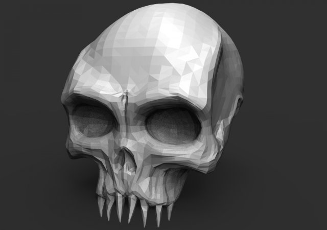 Low poly skull 3D Model