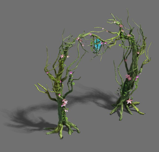 Wizard forest – tree door – tree light 3D Model