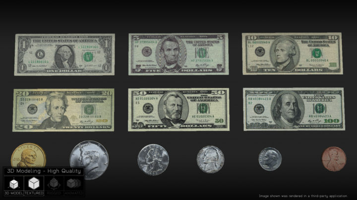 US Currency 3D model 3D Model