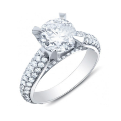 Free !! Jewelry 3D CAD Model Of Solitaire With Accents Ring 3D Print Model