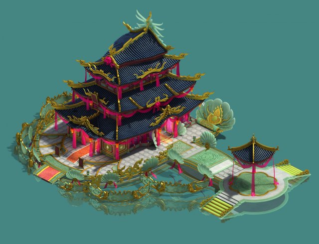 Ancient Chinese – luxury hotel 3D Model