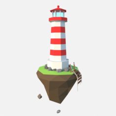 3D low poly Lighthouse model Free 3D Model