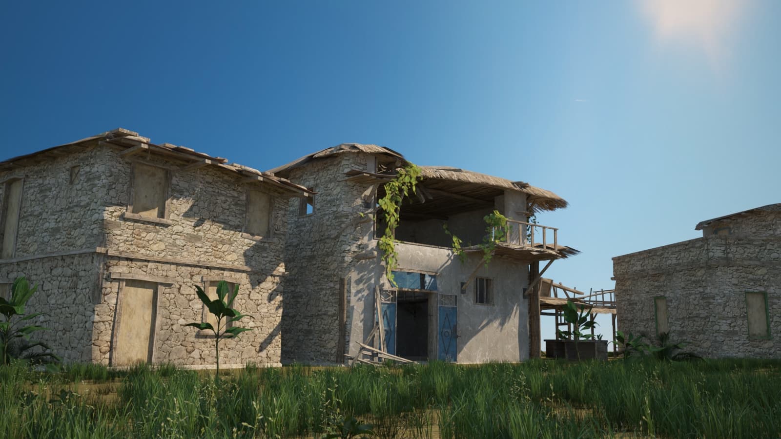 A 3D model of a stone farm house 3D Model
