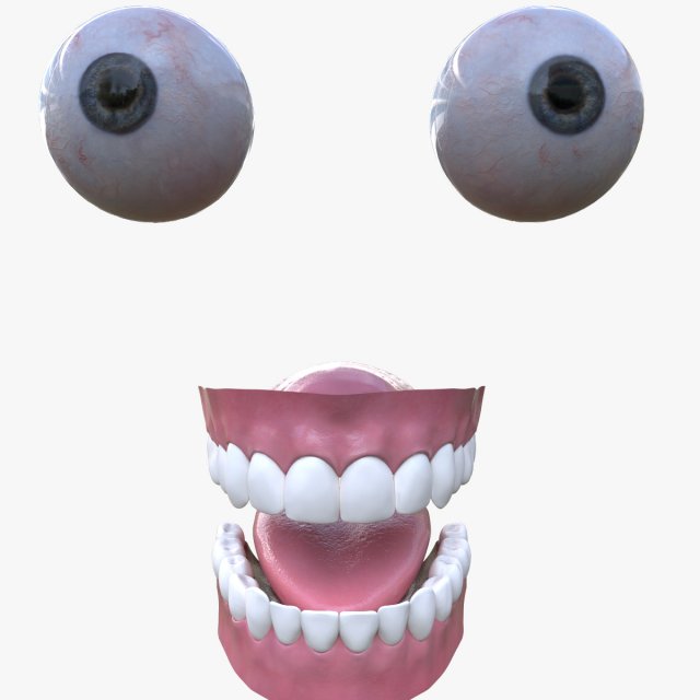 Eyes and teeth 3D Model