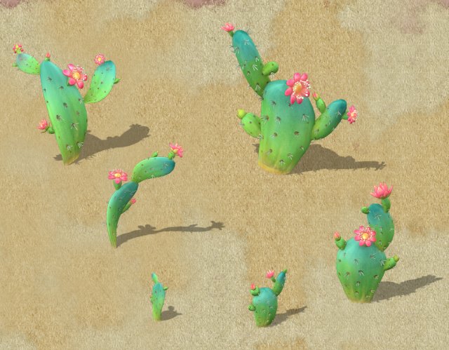 Cartoon version – cactus 3D Model