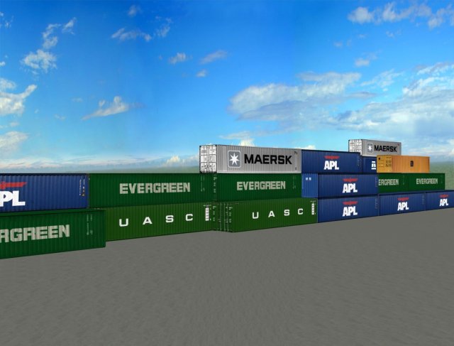 40 Ft Containers 3D Model