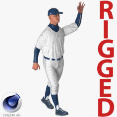 Baseball Player Rigged Generic 5 for Cinema 4D 3D Model