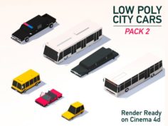 Low Poly City Cars Pack 2 3D Model