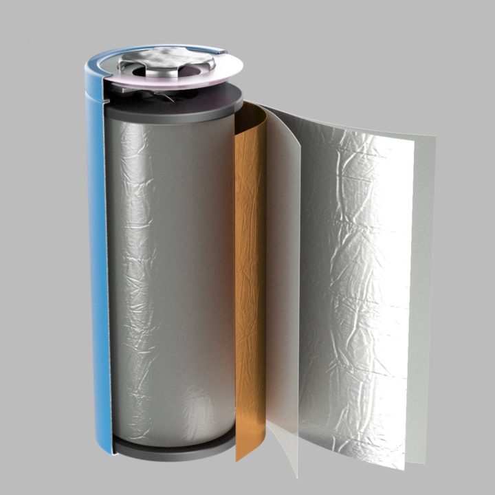 Animated Li-ion battery 18650 (internal organization) 3D Model