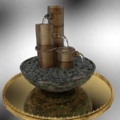 3D Chinese bamboo water fountain model 3D Model