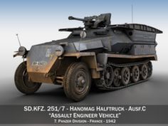 SDKFZ 251 Ausf C – Assault Engineer Vehicle – 7PD 3D Model