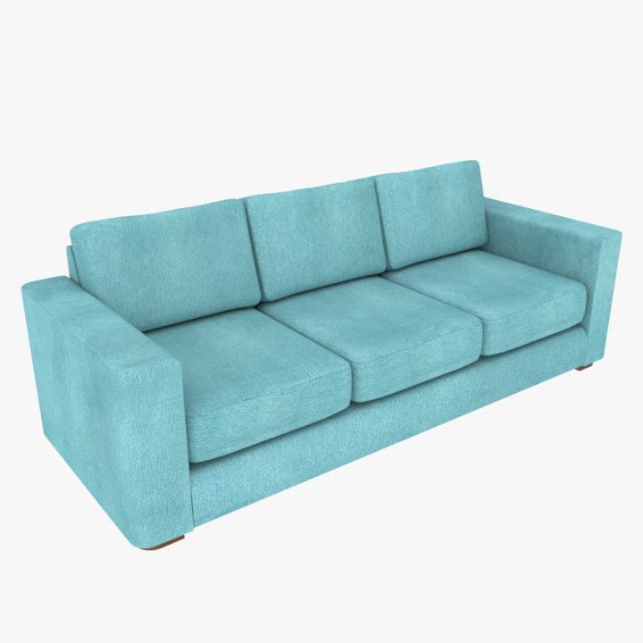 3D model Sofa 3 Seat Teal 3D Model