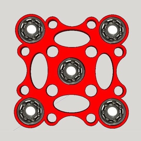 Hand Spinner Quatro La Poste 3D Print Model