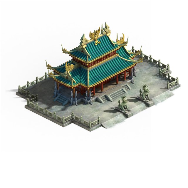 Fumo Mountain – Palace Architecture 3D Model