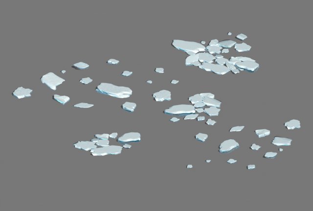 Winter snow – ice cubes 3D Model