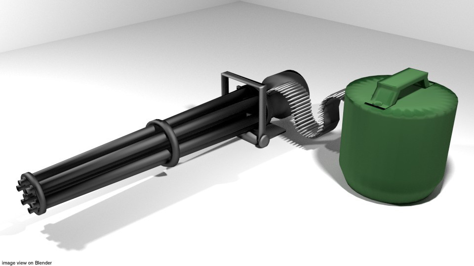 Gatling Gun Type 3 3D model 3D Model