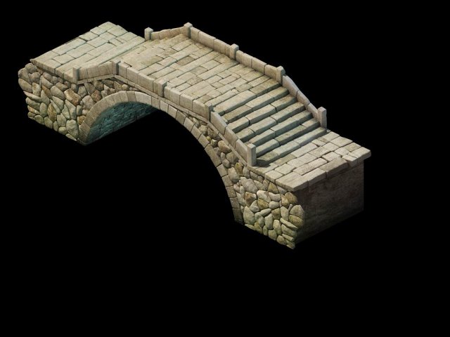 Game Model – prairie scene – Stone Bridge 01 3D Model