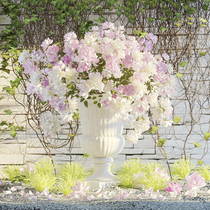 3D Exterior flowers 3D Model