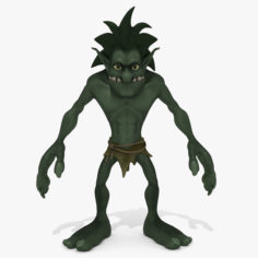 3D Cartoon Troll Green 3D Model