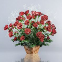 Bouquet of red roses 3D Model