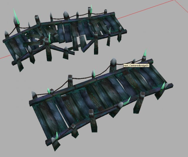 Game Model Arena – rotting wooden bridge 01 3D Model