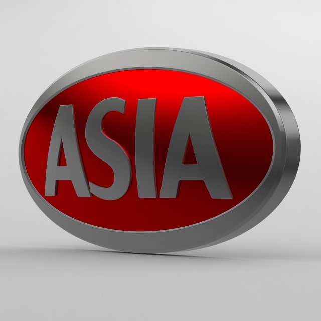 Asia logo 3D Model