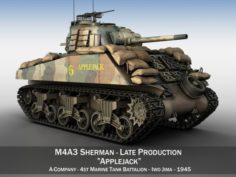 M4A3 Sherman – Applejack 3D Model