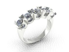 Ring with 5 diamond Free 3D Model
