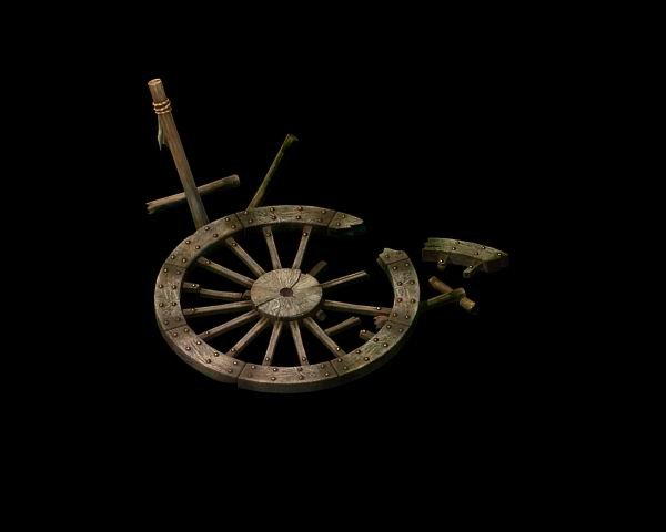 Game Model – prairie scene – Broken Wheel 01 3D Model