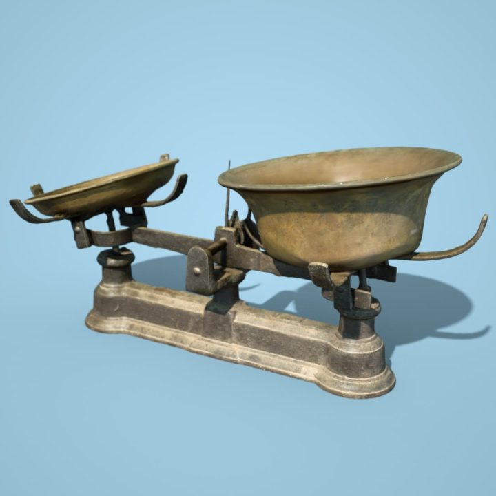 Rusty Scale Industrial Balans 3 3D 3D Model