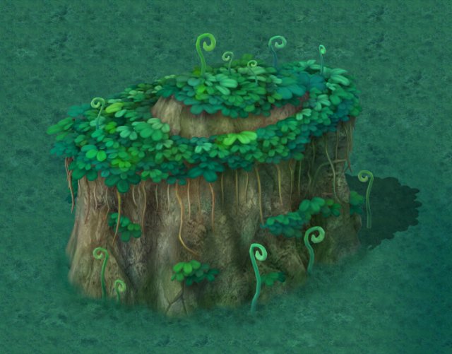 Cartoon version – spore forest terrain 3D Model