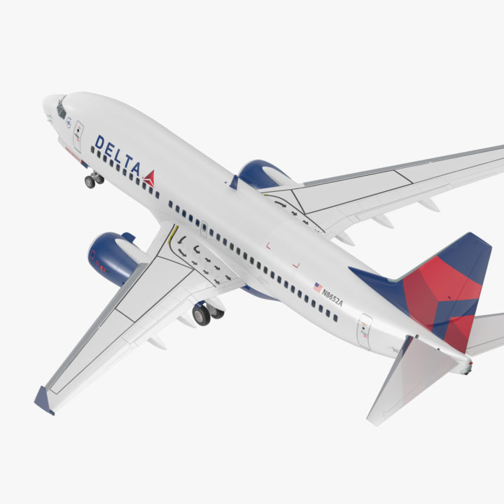 Boeing 737-700 Delta Air Lines Rigged 3D Model