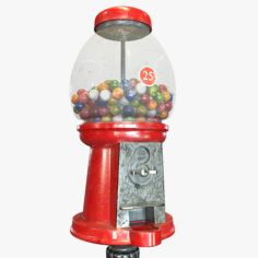 Gumball Machine Game Ready PBR Textures 3D Model
