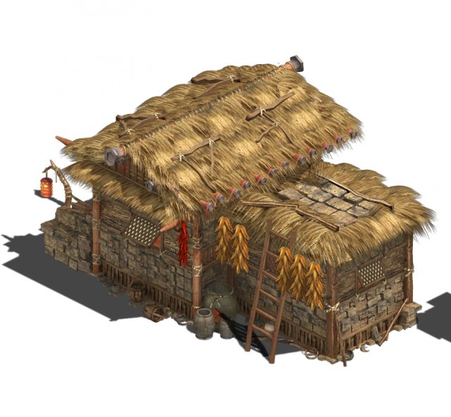 Folk Building – Thatched Cottage 3D Model