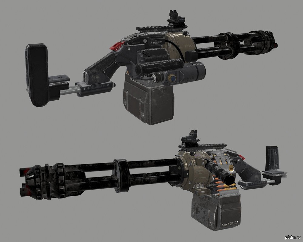 Minigun Auger 3D Model
