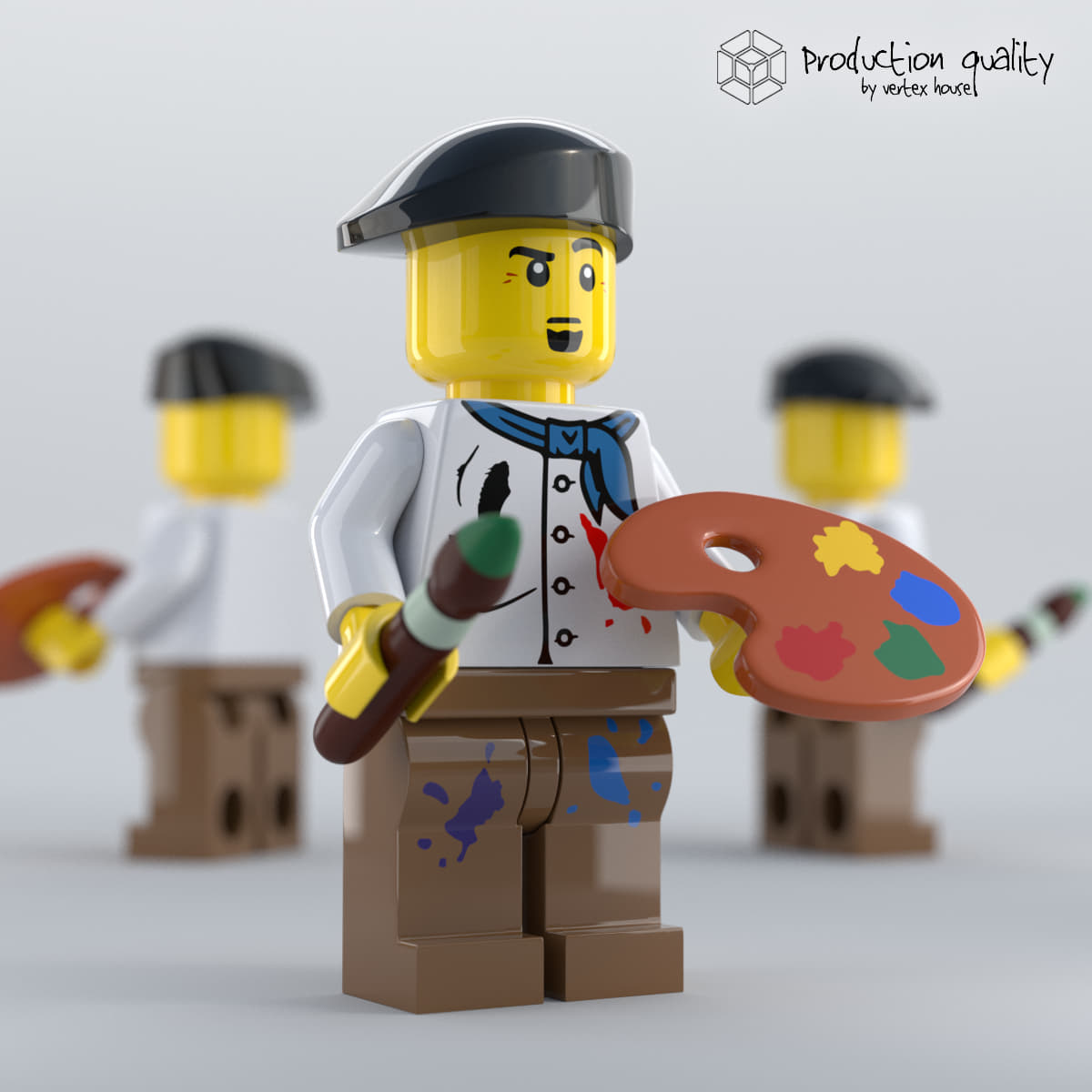 Lego Artist Figure 3D Model