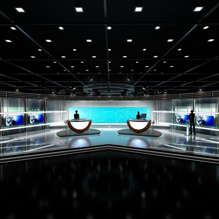 Virtual TV Studio News Set 3 3D Model