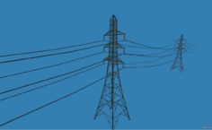 High-voltage line – высоковольтная линия 3D Model