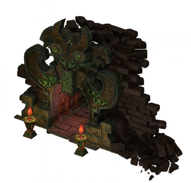 Ancient ruins – mountain entrance 01 3D Model