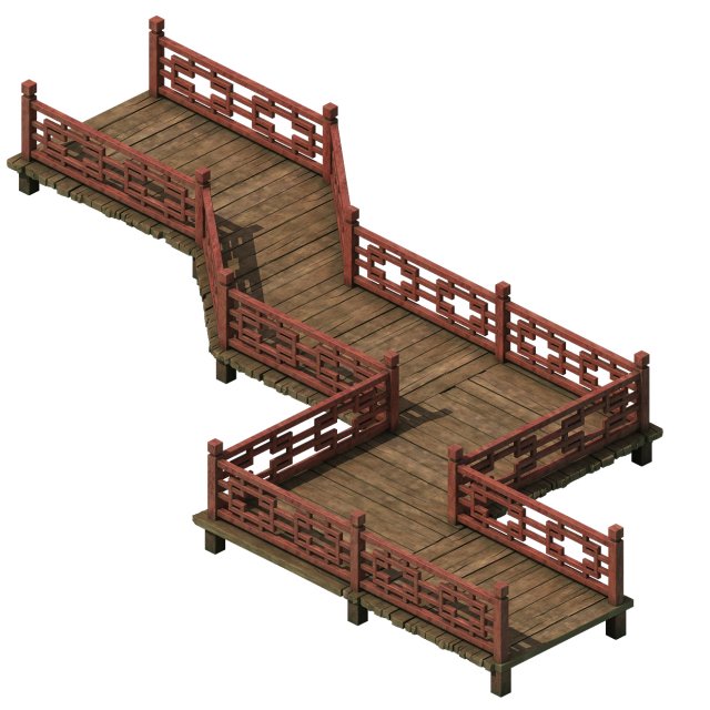 Wooden bridge – nine bridge 3D Model