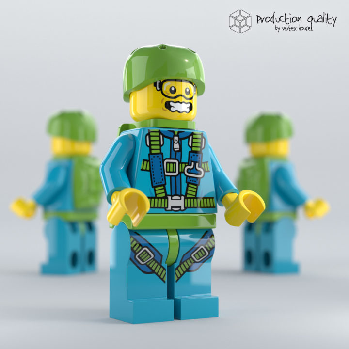 Lego Sky Diver Figure 3D 3D Model