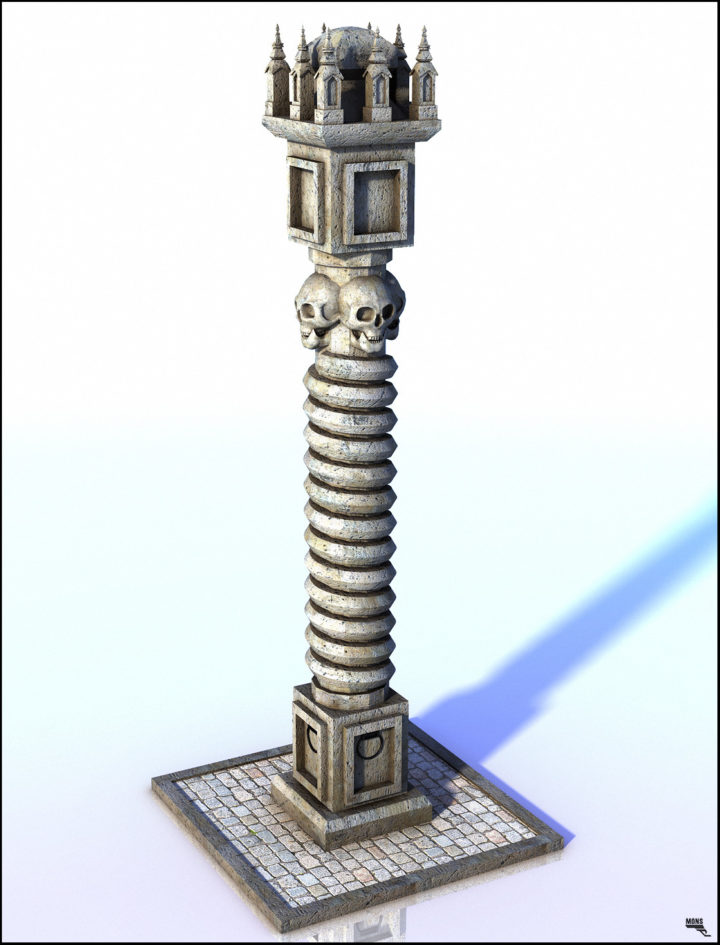 3D Ancient Column 3D Model