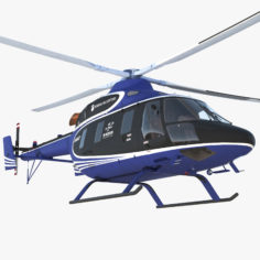 Light Helicopter Kazan Ansat Rigged 3D Model