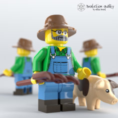 Lego Farmer Figure 3D model 3D Model
